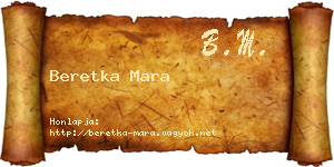 Beretka Mara névjegykártya
